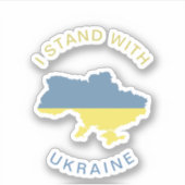 Ik sta achter de steun van de Oekraïense vlaggenka Sticker (Voorkant)