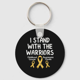 Ik sta achter de Warriors Childhood Cancer Awarene Sleutelhanger