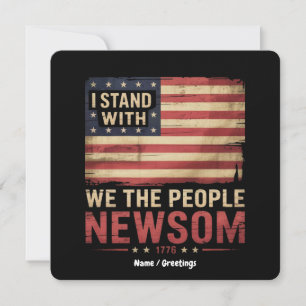 Ik sta achter Gavin Newsom Governor Supporter Unit Kaart