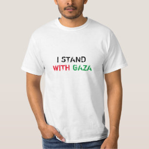 Ik sta achter Gaza distressed grunge tekst T-shirt