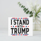 Ik sta achter het Briefkaart van Trump (Staand voorkant)