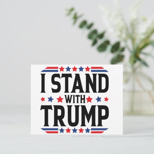 Ik sta achter het Briefkaart van Trump (Staand voorkant)
