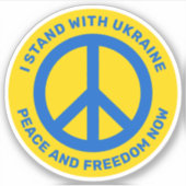 Ik sta achter het Oekraïense vredessymbool nee teg Sticker (Voorkant)