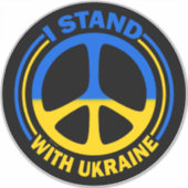 Ik sta achter het Oekraïense vredessymbool Sticker (Voorkant)