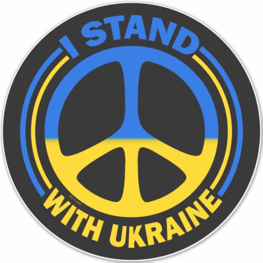 Ik sta achter het Oekraïense vredessymbool Sticker (Voorkant)
