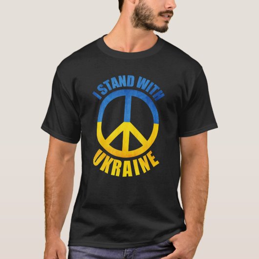 Ik sta achter het Oekraïense vredessymbool T-shirt (Voorkant)