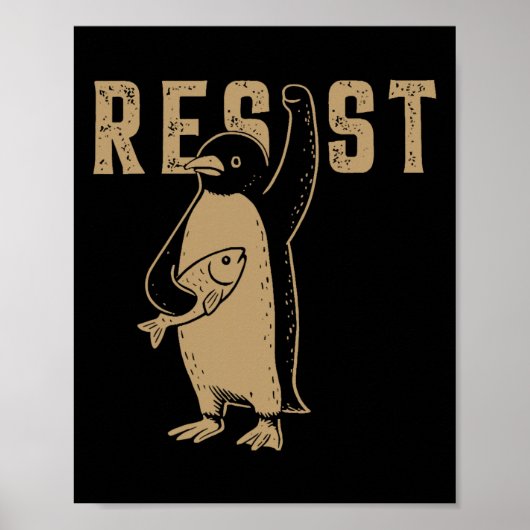 Ik sta achter het Penguins Shirt Resist Penguin Poster (Voorkant)