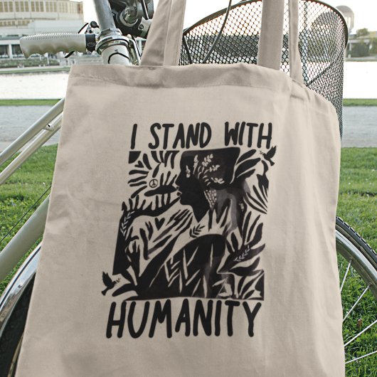 Ik sta achter Humanity Wereldvrede Eenheid Solidar Tote Bag