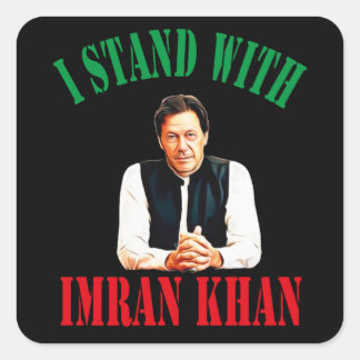 Ik sta achter Imran Khan Pakistan PTI Party Vierkante Sticker
