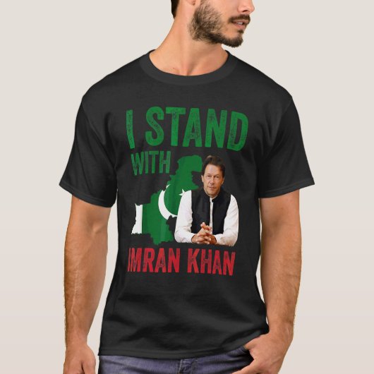 Ik sta achter Imran Khan Pti Party Pakistan T-shirt (Voorkant)