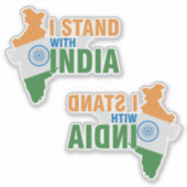 Ik sta achter India II Sticker (Voorkant)