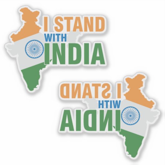 Ik sta achter India II Sticker (Voorkant)