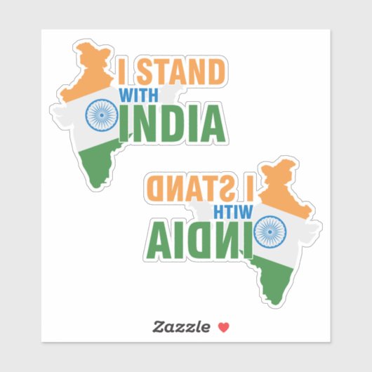 Ik sta achter India II Sticker (Vel)