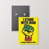 Ik sta achter Iran Anti-oorlogsbadge Button (Voorkant / Achterkant)