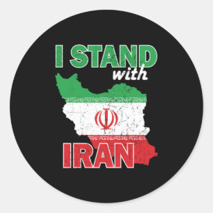 Ik sta achter Iran Ronde Sticker