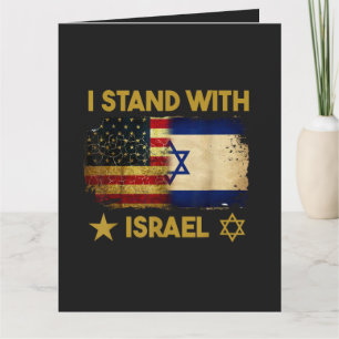 Ik sta achter Israël Amerikaanse vlag Bedankkaart