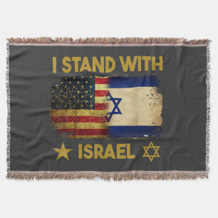 Ik sta achter Israël Amerikaanse vlag Deken