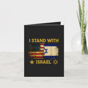 Ik sta achter Israël Amerikaanse vlag Feestdagen Kaart