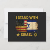 Ik sta achter Israël Amerikaanse vlag Kaart (Voorkant)