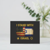 Ik sta achter Israël Amerikaanse vlag Kaart (Staand voorkant)