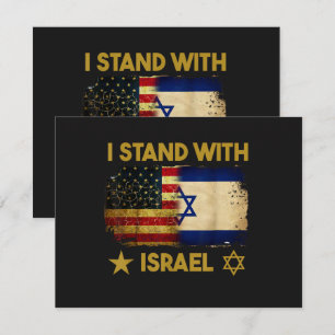 Ik sta achter Israël Amerikaanse vlag Kaart