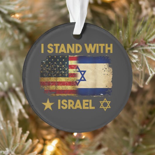 Ik sta achter Israël Amerikaanse vlag Ornament (Boom)