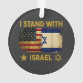 Ik sta achter Israël Amerikaanse vlag Ornament (achterkant)