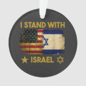Ik sta achter Israël Amerikaanse vlag Ornament (voorkant)