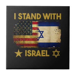 Ik sta achter Israël Amerikaanse vlag Tegeltje