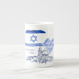 Ik sta achter Israël. Ik bid voor Israël. Porselein Kop