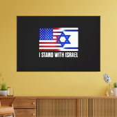 Ik sta achter Israël Patriottisch Canvas Afdruk (Insitu (Woonkamer))