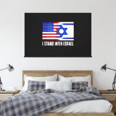 Ik sta achter Israël Patriottisch Canvas Afdruk (Insitu (Slaapkamer))