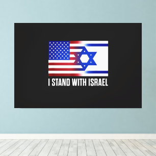 Ik sta achter Israël Patriottisch Canvas Afdruk