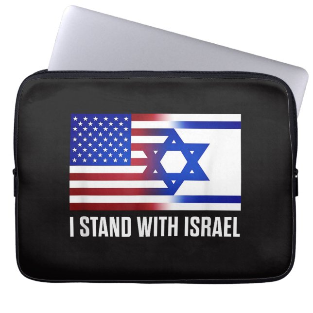 Ik sta achter Israël Patriottisch Laptop Sleeve (Voorkant)