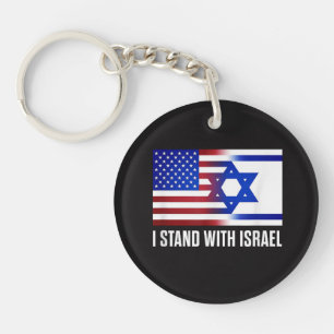 Ik sta achter Israël patriottisch Sleutelhanger