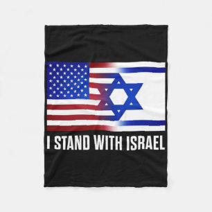 Ik Sta Achter Israel Patriottisch T Shirt Usa En I Fleece Deken
