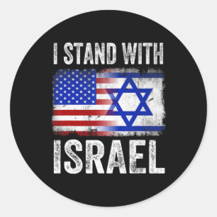 Ik sta achter Israël patriottisch T-shirt VS en Is Ronde Sticker