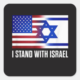 Ik sta achter Israël patriottisch Vierkante Sticker