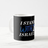 Ik sta achter Israël | Pride Black Koffiemok (Voorkant links)