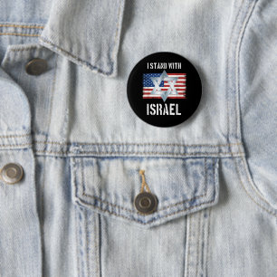ik sta achter Israël Ronde Button 5,7 Cm