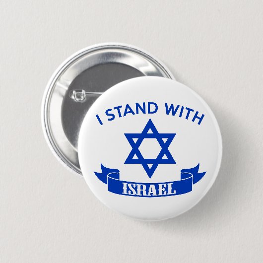Ik sta achter Israël Ronde Button 5,7 Cm (Voorkant /achterkant)