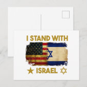 Ik sta achter Israel Shirt Ik sta achter Israel Am Briefkaart (Voorkant / Achterkant)