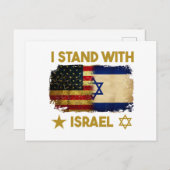 Ik sta achter Israel Shirt Ik sta achter Israel Am Feestdagenkaart (Voorkant / Achterkant)