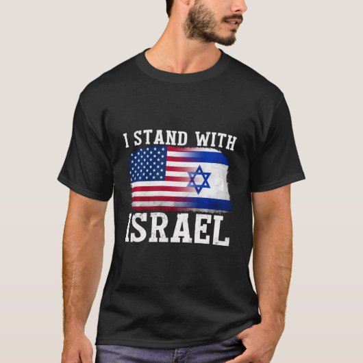 Ik sta achter Israel Shirt Israel sterke Mannen vr (Voorkant)
