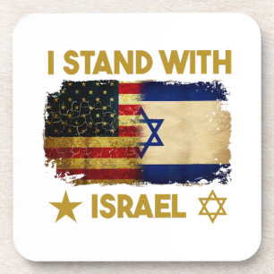 Ik Sta Achter Israël T-shirt Ik Sta Achter Israël Bier Onderzetter