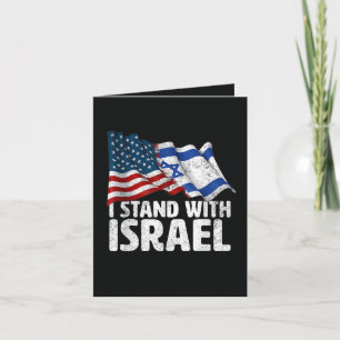 Ik sta achter Israël USA Amerikaanse vlag Feestdagen Kaart