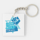 Ik sta achter Israël voor de mensheid Sleutelhanger (Achterkant)