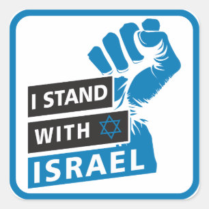 Ik sta achter Israël voor de mensheid Vierkante Sticker