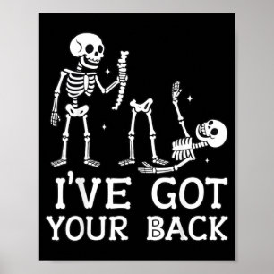 Ik Sta Achter Je Skelet Grappige Halloween Look Poster