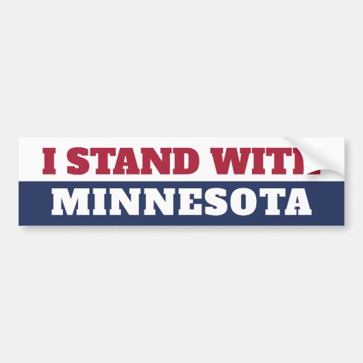 Ik sta achter Minnesota Bumpersticker (Voorkant)